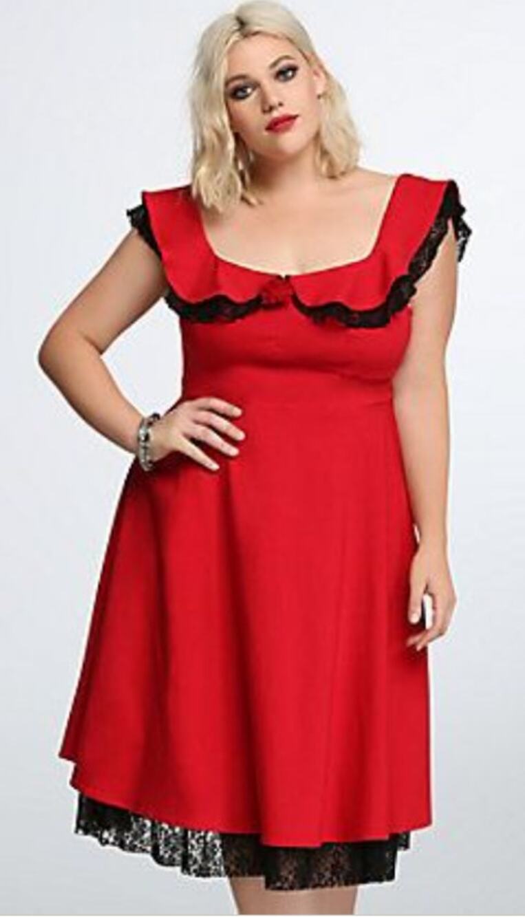 Torrid Womens Peter Pan Fit & Flare Dress Size 14 Whimsygoth Witchy Vamp Goth
